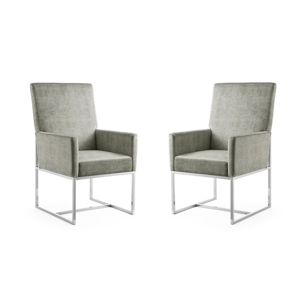 Manhattan Comfort Element Dining Armchair in Steel, PK2 2-DC029-ST - main